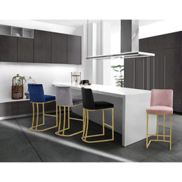 Meridian Heidi Pink Velvet Stool