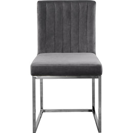 Meridian Giselle Grey Velvet Dining Chair