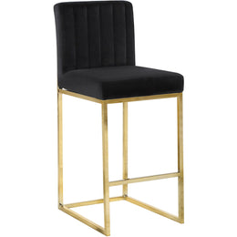 Meridian Giselle Black Velvet Stool