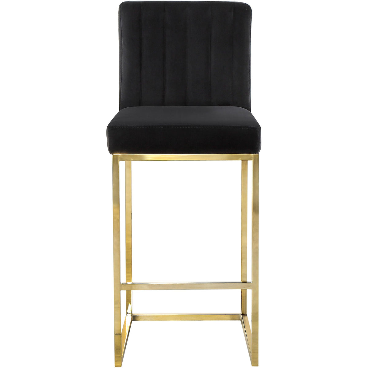 Meridian Giselle Black Velvet Stool
