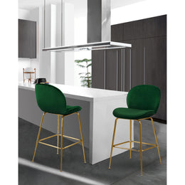 Meridian Paris Green Velvet Stool