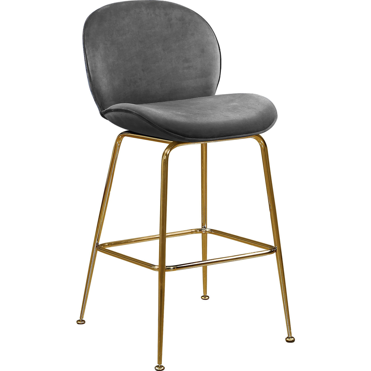 Meridian Paris Grey Velvet Stool