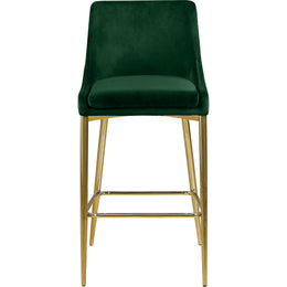 Meridian Karina Green Velvet Stool