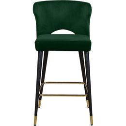 Meridian Kelly Green Velvet Stool