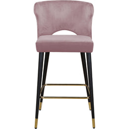 Meridian Kelly Pink Velvet Stool