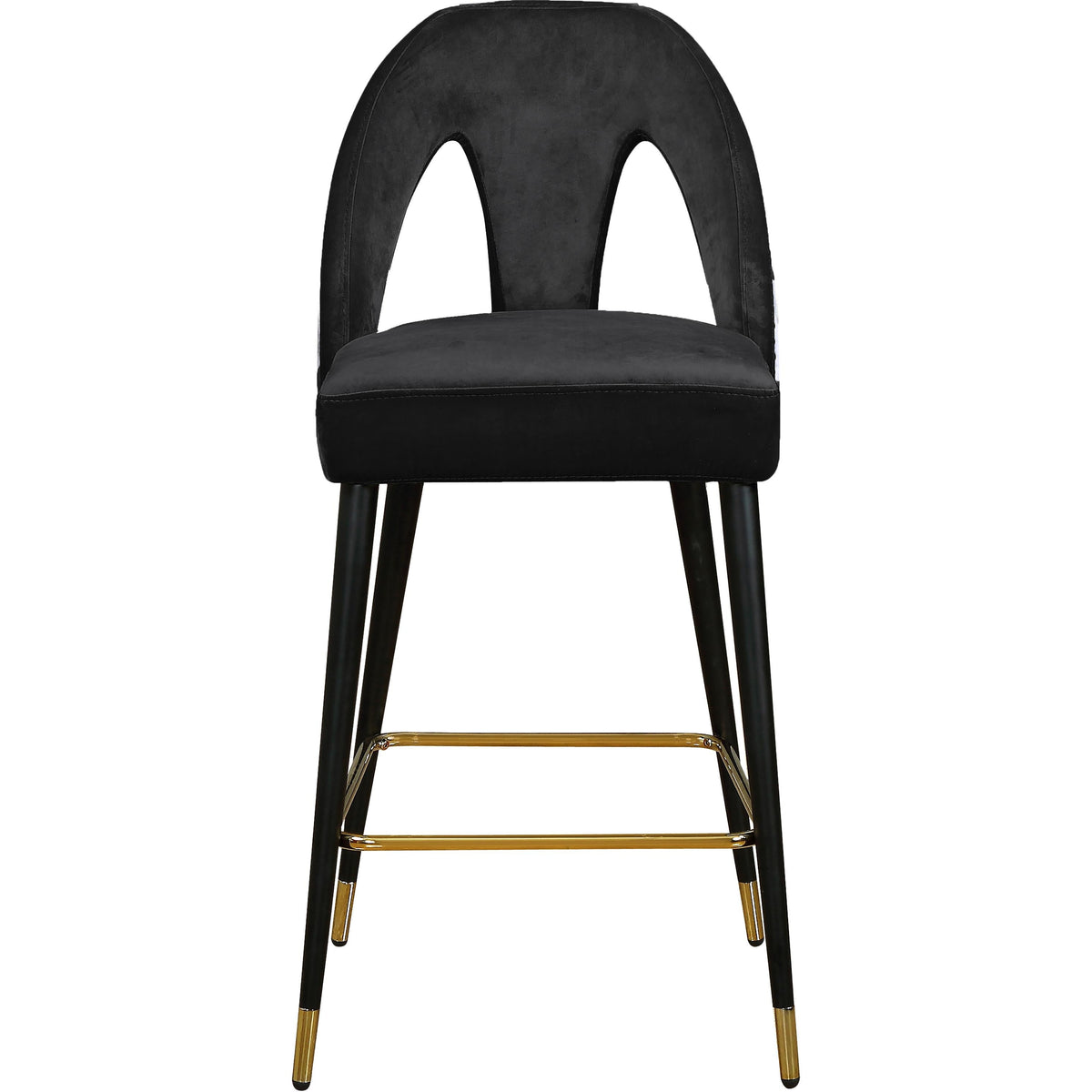 Meridian Akoya Black Velvet Stool