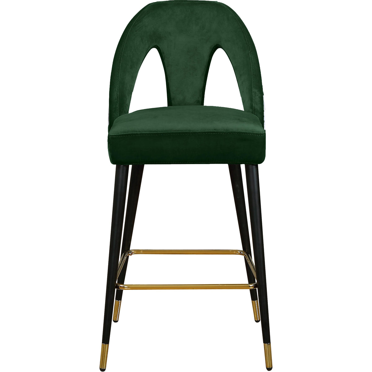 Meridian Akoya Green Velvet Stool