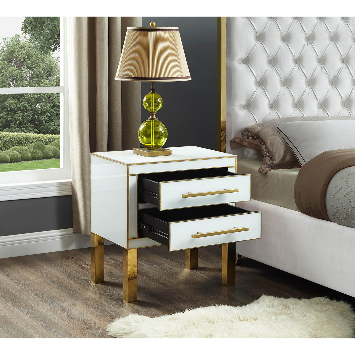 Meridian Gigi White Side Table