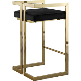 Meridian Ezra Black Velvet Stool