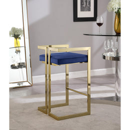 Meridian Ezra Navy Velvet Stool