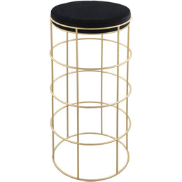 Meridian Rebar Black Velvet Bar Stool