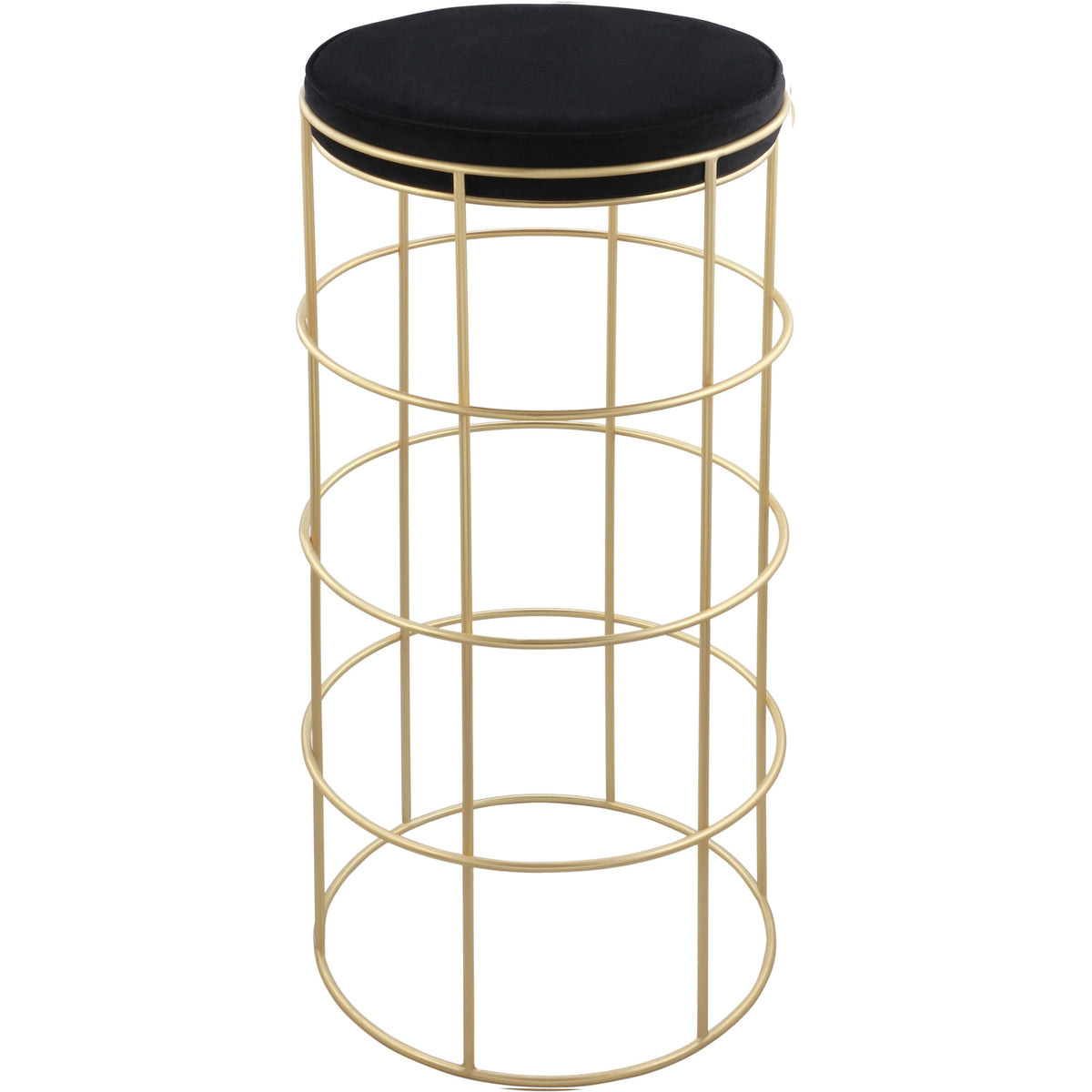 Meridian Rebar Black Velvet Bar Stool