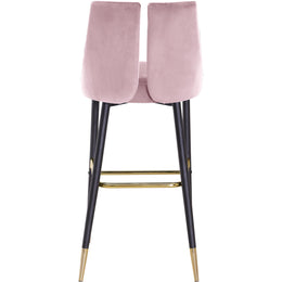 Meridian Sleek Pink Velvet Stool