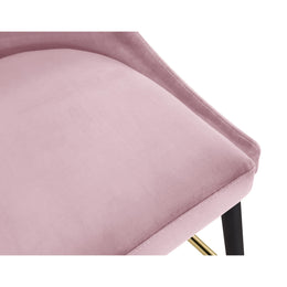 Meridian Sleek Pink Velvet Stool