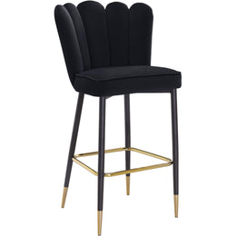 Meridian Lily Black Velvet Stool