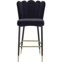 Meridian Lily Black Velvet Stool