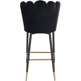 Meridian Lily Black Velvet Stool