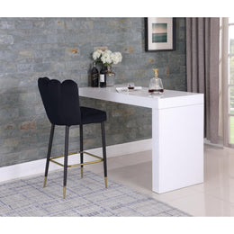 Meridian Lily Black Velvet Stool