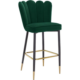 Meridian Lily Green Velvet Stool