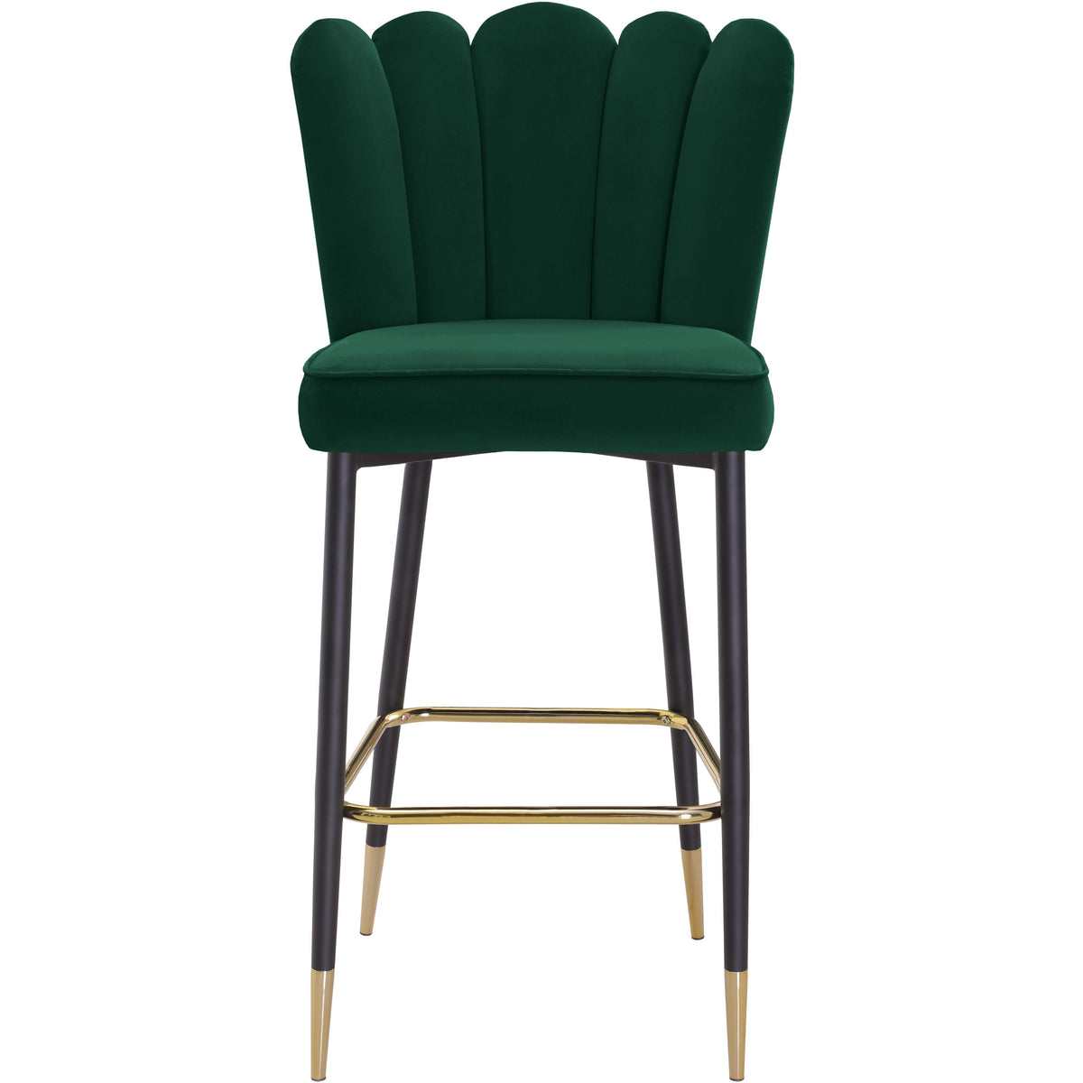 Meridian Lily Green Velvet Stool