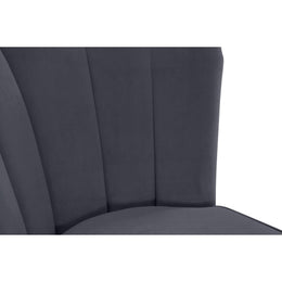 Meridian Lily Grey Velvet Stool