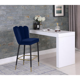 Meridian Lily Navy Velvet Stool