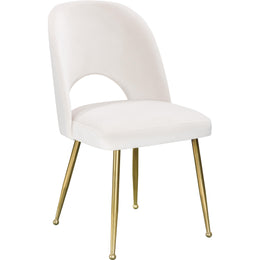 Meridian Logan Cream Velvet Dining Chair