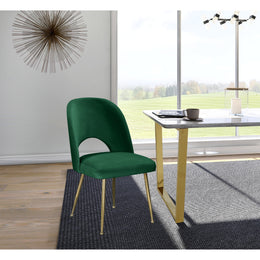 Meridian Logan Green Velvet Dining Chair