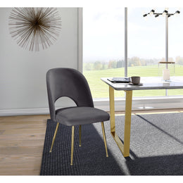 Meridian Logan Grey Velvet Dining Chair