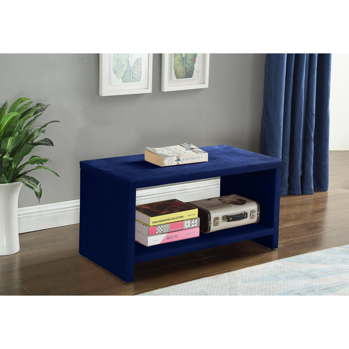 Meridian Cleo Navy Velvet Night Stand