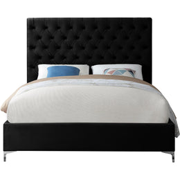 Meridian Cruz Black Velvet King Bed