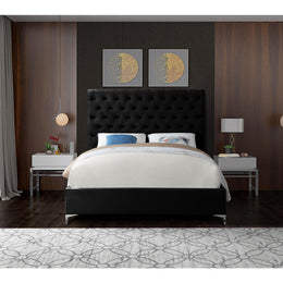 Meridian Cruz Black Velvet King Bed
