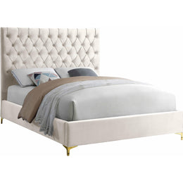 Meridian Cruz Cream Velvet King Bed