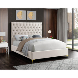 Meridian Cruz Cream Velvet King Bed