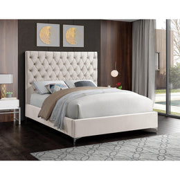 Meridian Cruz Cream Velvet King Bed