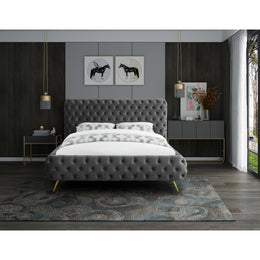 Meridian Delano Grey Velvet King Bed