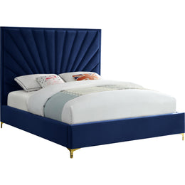 Meridian Eclipse Navy Velvet Full Bed