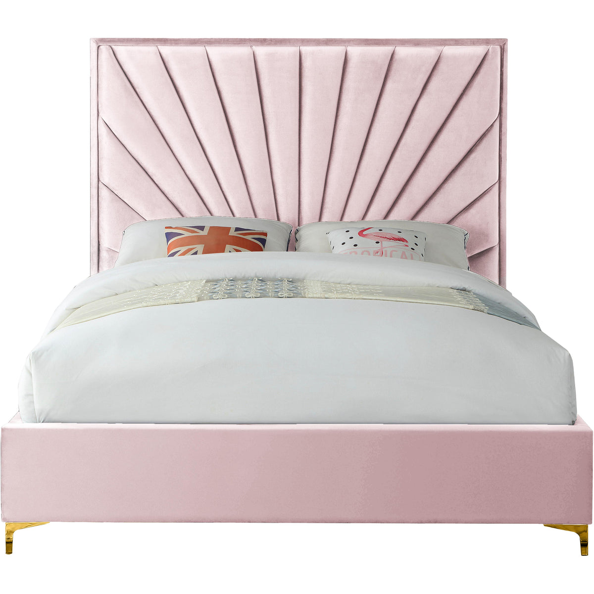Meridian Eclipse Pink Velvet Full Bed