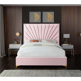 Meridian Eclipse Pink Velvet Full Bed