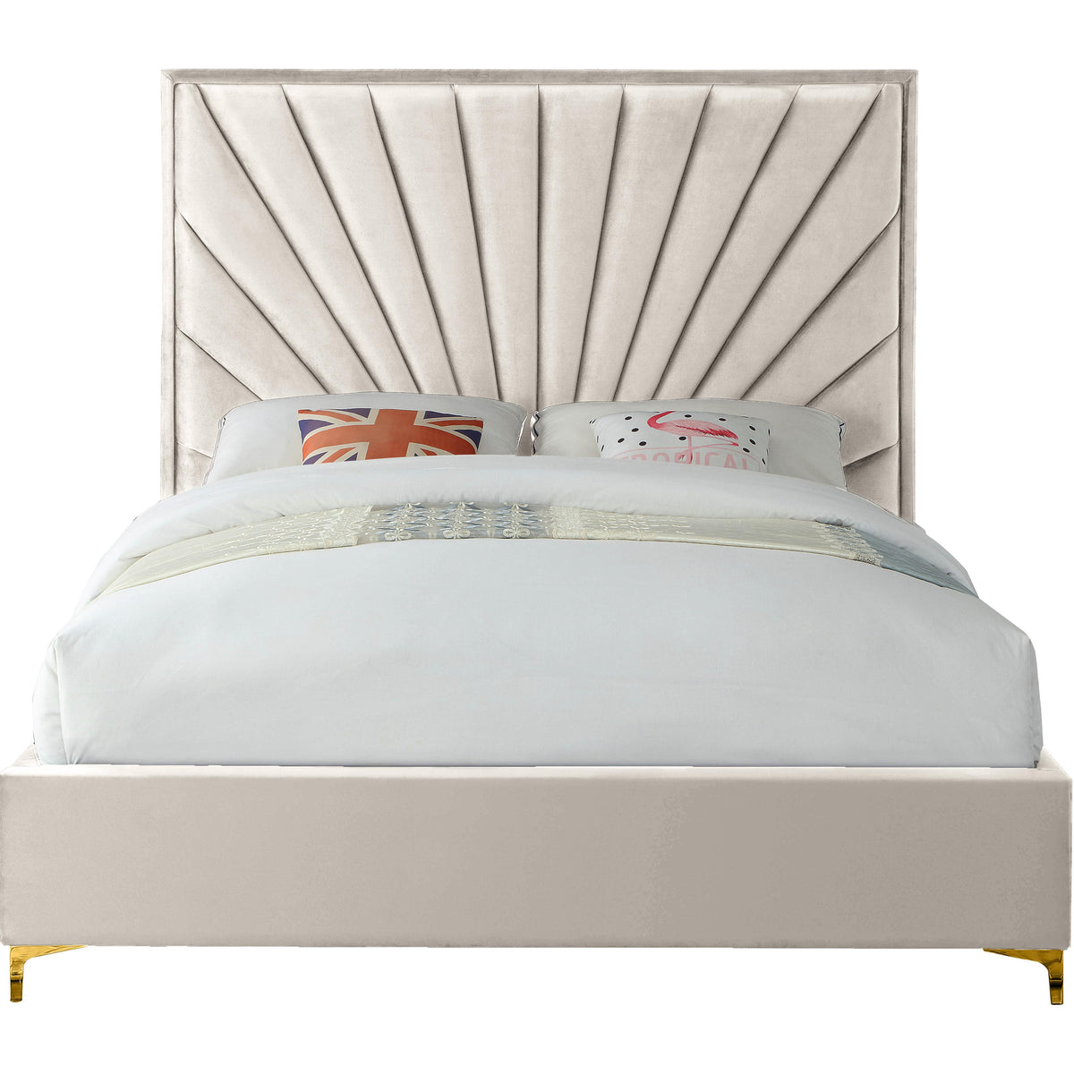 Meridian Eclipse Cream Velvet King Bed
