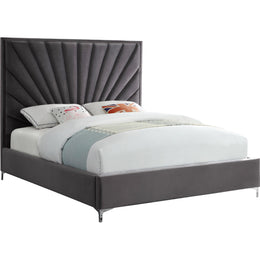 Meridian Eclipse Grey Velvet King Bed