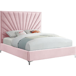 Meridian Eclipse Pink Velvet Queen Bed