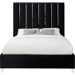Meridian Enzo Black Velvet Queen Bed