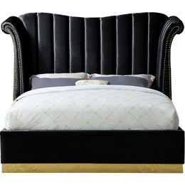 Meridian Flora Black Velvet King Bed (3 Boxes)