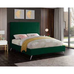 Meridian Jasmine Green Velvet Full Bed