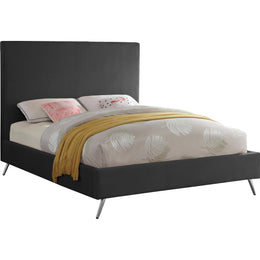 Meridian Jasmine Grey Velvet Full Bed