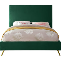 Meridian Jasmine Green Velvet King Bed