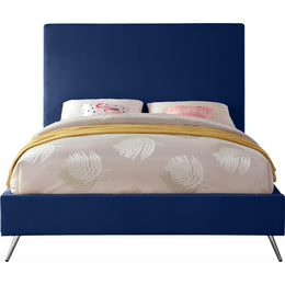 Meridian Jasmine Navy Velvet King Bed