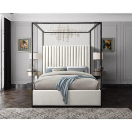 Meridian Jax Cream Velvet King Bed