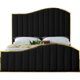Meridian Jolie Black Velvet King Bed (3 Boxes)